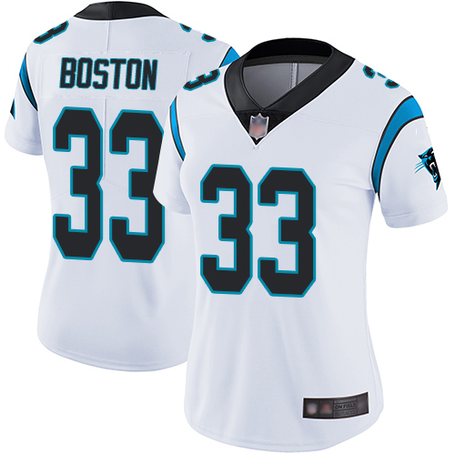 Carolina Panthers Limited White Women Tre Boston Road Jersey NFL Football #33 Vapor Untouchable->women nfl jersey->Women Jersey